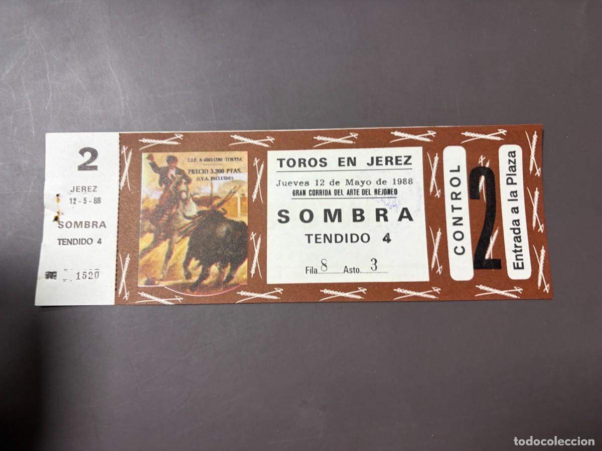 Tauromaquia: ENTRADA DE TOROS - TOROS EN JEREZ - SOMBRA TENDIDO - JUEVES 12 MAYO 1988