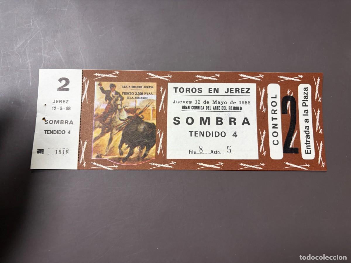 Tauromaquia: ENTRADA DE TOROS - TOROS EN JEREZ - SOMBRA TENDIDO - JUEVES 12 MAYO 1988