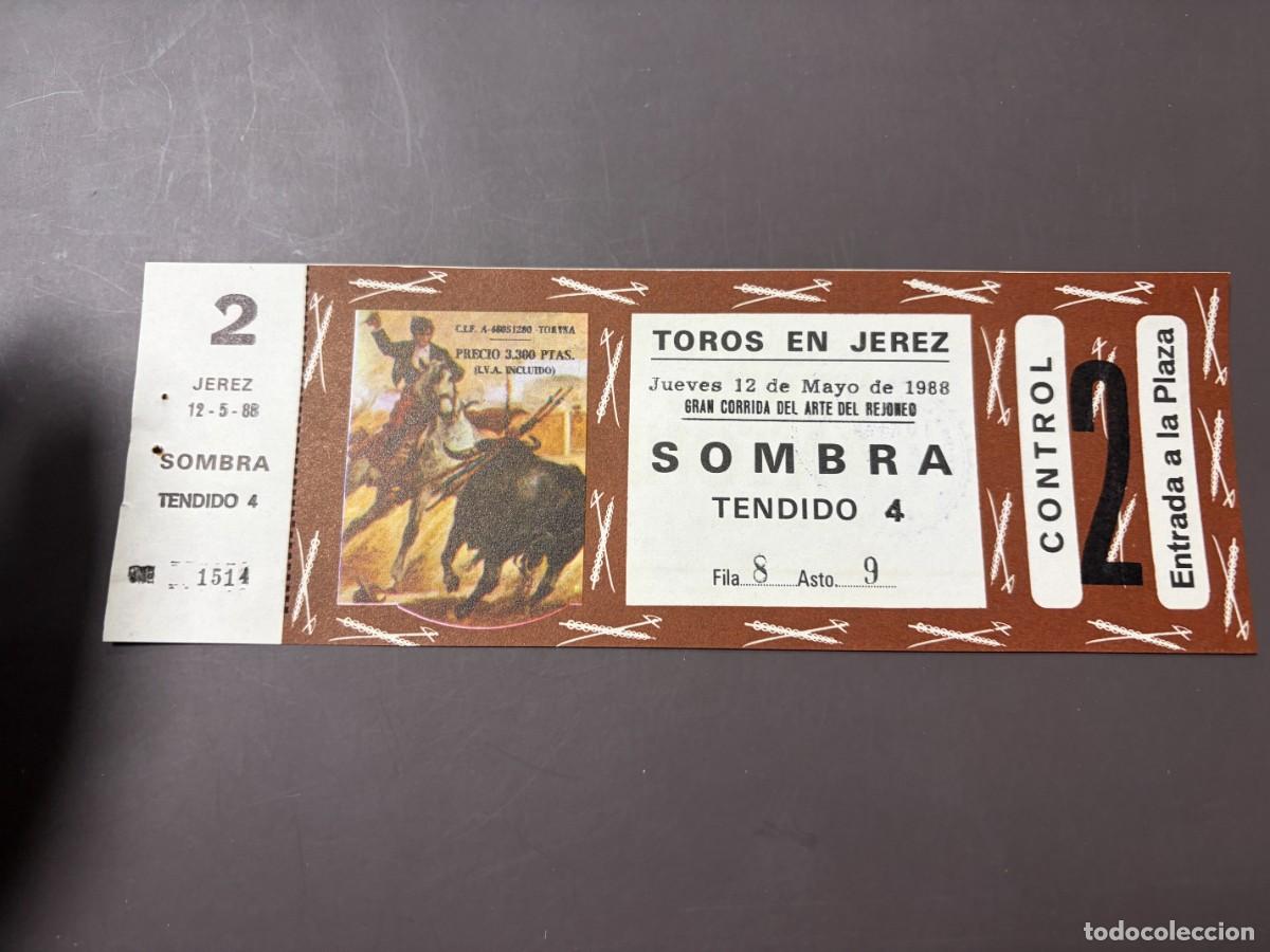 Tauromaquia: ENTRADA DE TOROS - TOROS EN JEREZ - SOMBRA TENDIDO - JUEVES 12 MAYO 1988