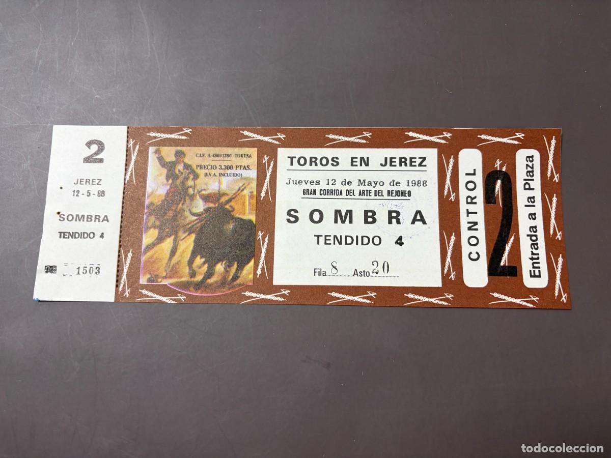 Tauromaquia: ENTRADA DE TOROS - TOROS EN JEREZ - SOMBRA TENDIDO - JUEVES 12 MAYO 1988