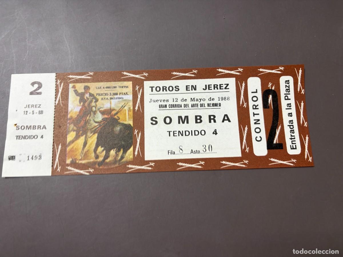 Tauromaquia: ENTRADA DE TOROS - TOROS EN JEREZ - SOMBRA TENDIDO - JUEVES 12 MAYO 1988
