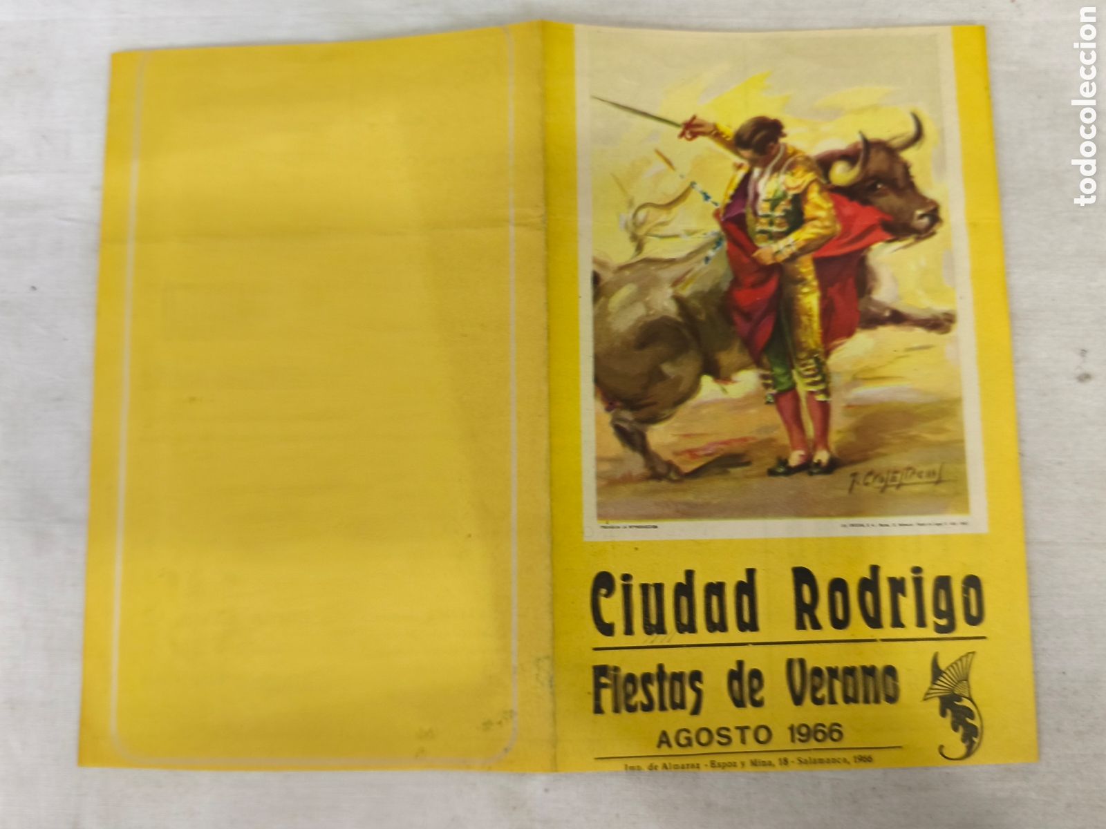 Tauromaquia: 1966 programa ciudad Rodrigo Fiestas de verano
