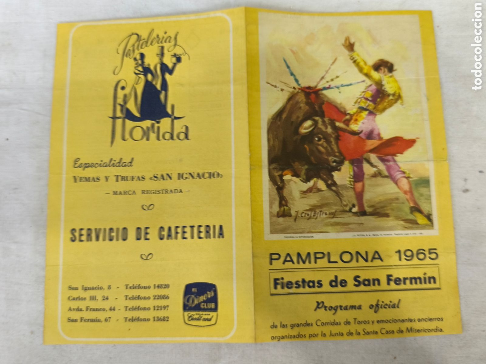 Tauromaquia: 1965 programa Pamplona fiesta de San Ferm&iacute;n