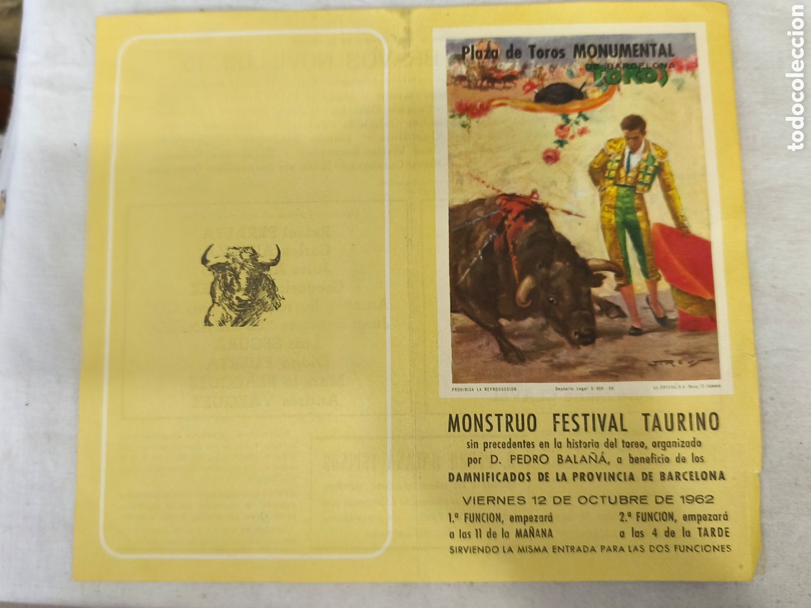 Tauromaquia: 1962 programa plaza monumental