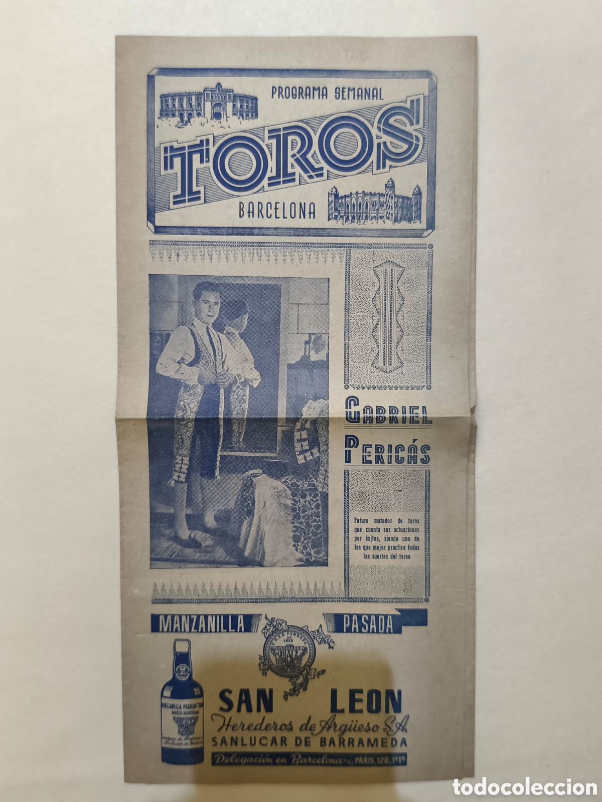 Tauromaquia: 1946 programa semanal toros Barcelona