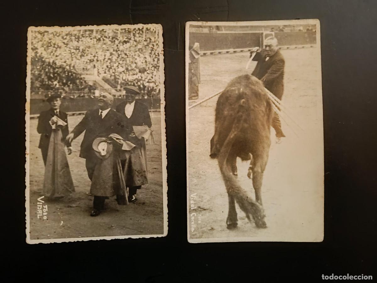 Tauromaquia: 2 CURIOSAS FOTOGRAFIAS TAURINAS DE VIDAL CORELLA - PLAZA DE TOROS DE VALENCIA - A&Ntilde;O ??