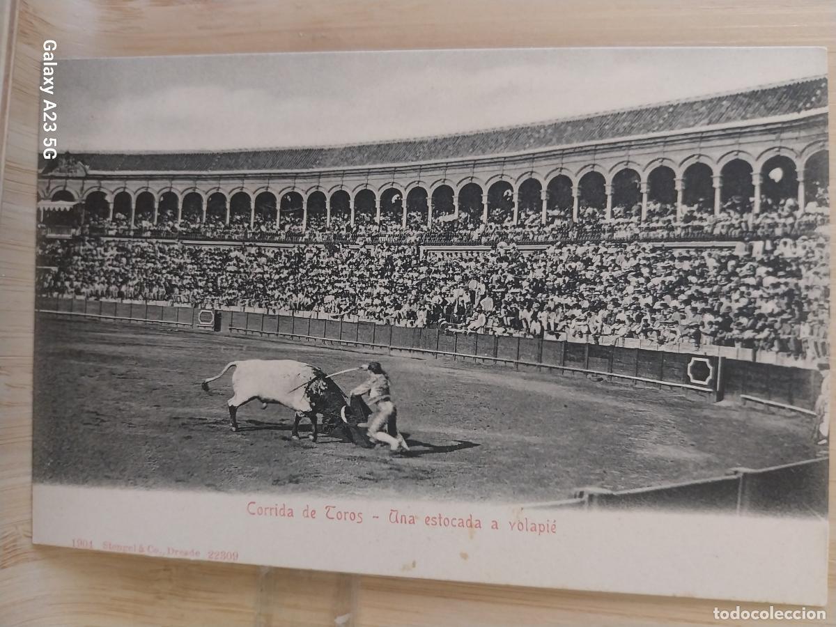 Tauromaquia: ESTOCADA A VOLAPIE CORRIDA TOROS TAUROMAQUIA ED STENGEL & CO 22309 SIN DIVIDIR CA 1900