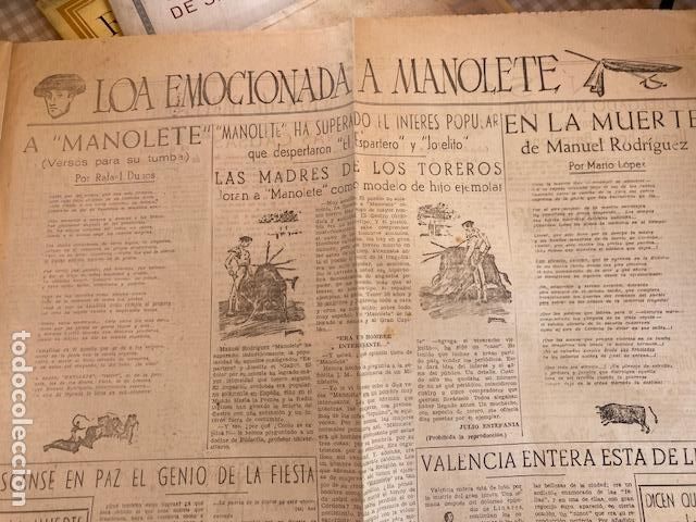 Tauromaquia: Manolete. Loa Emocionada a Manolete. 11 de Sept. 1947. Periodico Solidaridad Nacional