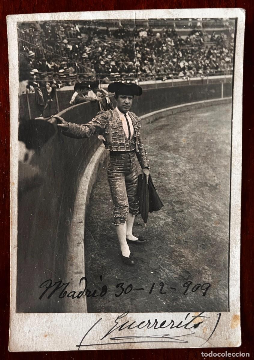 Tauromaquia: GUERRERITO, TORERO, FOTOGRAF&Iacute;A POSTAL ORIGINAL FIRMADA, MADRID 1909, TAUROMAQUIA