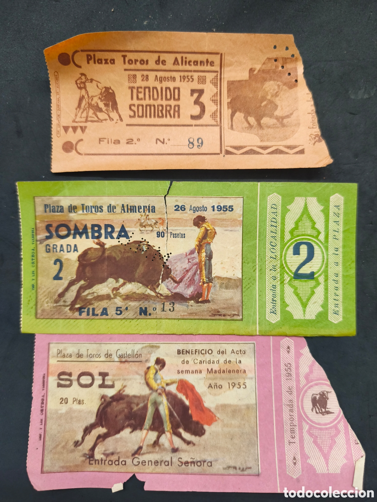 Tauromaquia: 3 entradas plaza toros, 1955