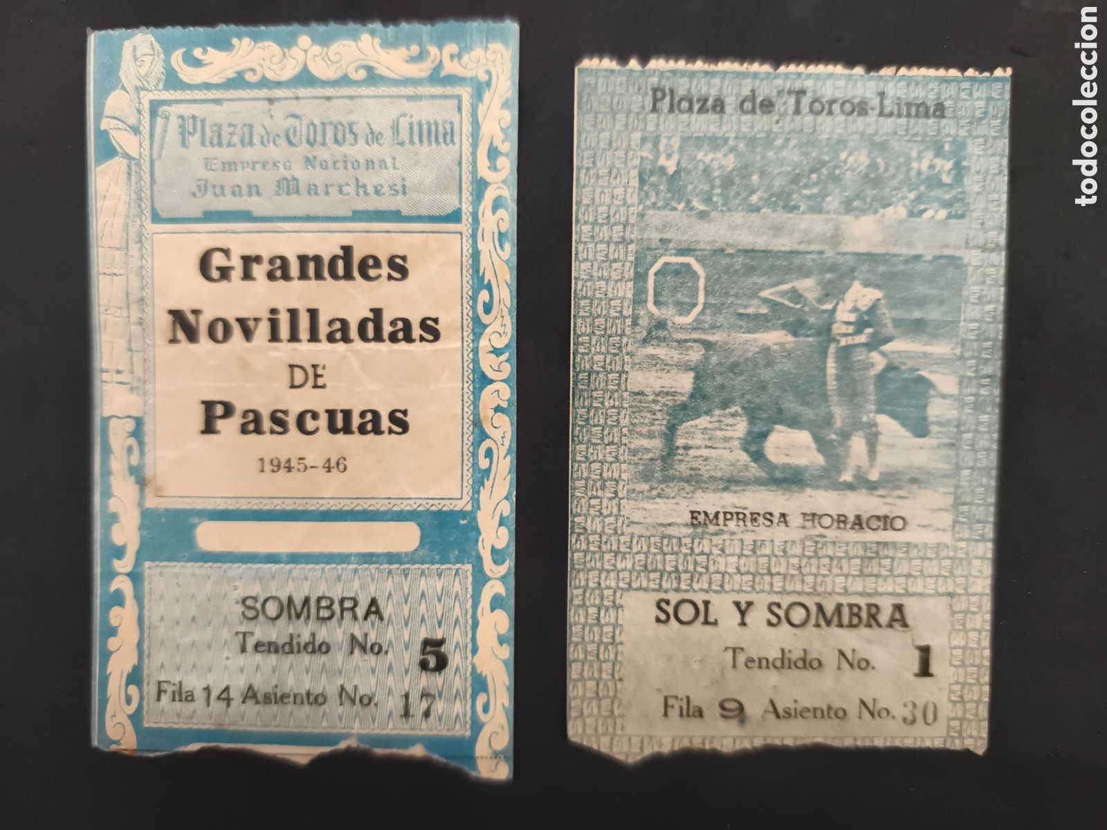 Tauromaquia: 2 entradas plaza de toros Lima a&ntilde;os 40'