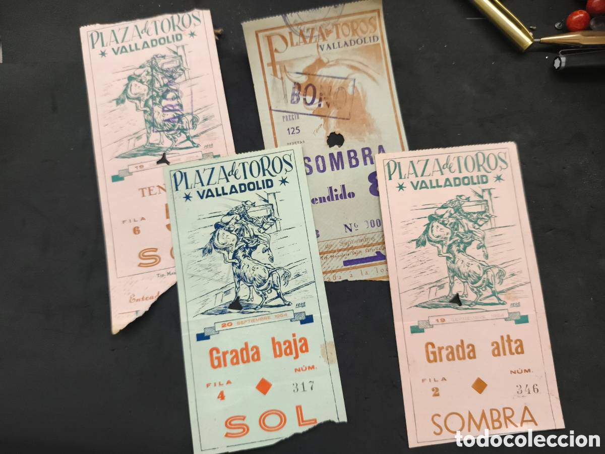 Tauromaquia: 4 entradas plaza de toros Valladolid a&ntilde;os 50'