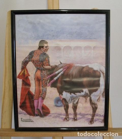 Tauromaquia: L&aacute;mina Taurina Enmarcada Curro Romero - El Fara&oacute;n de Camas - Pedro Escacena