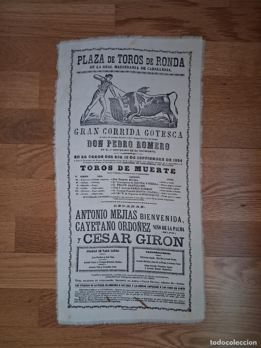 Tauromaquia: Cartel I goyesca de Ronda 1954