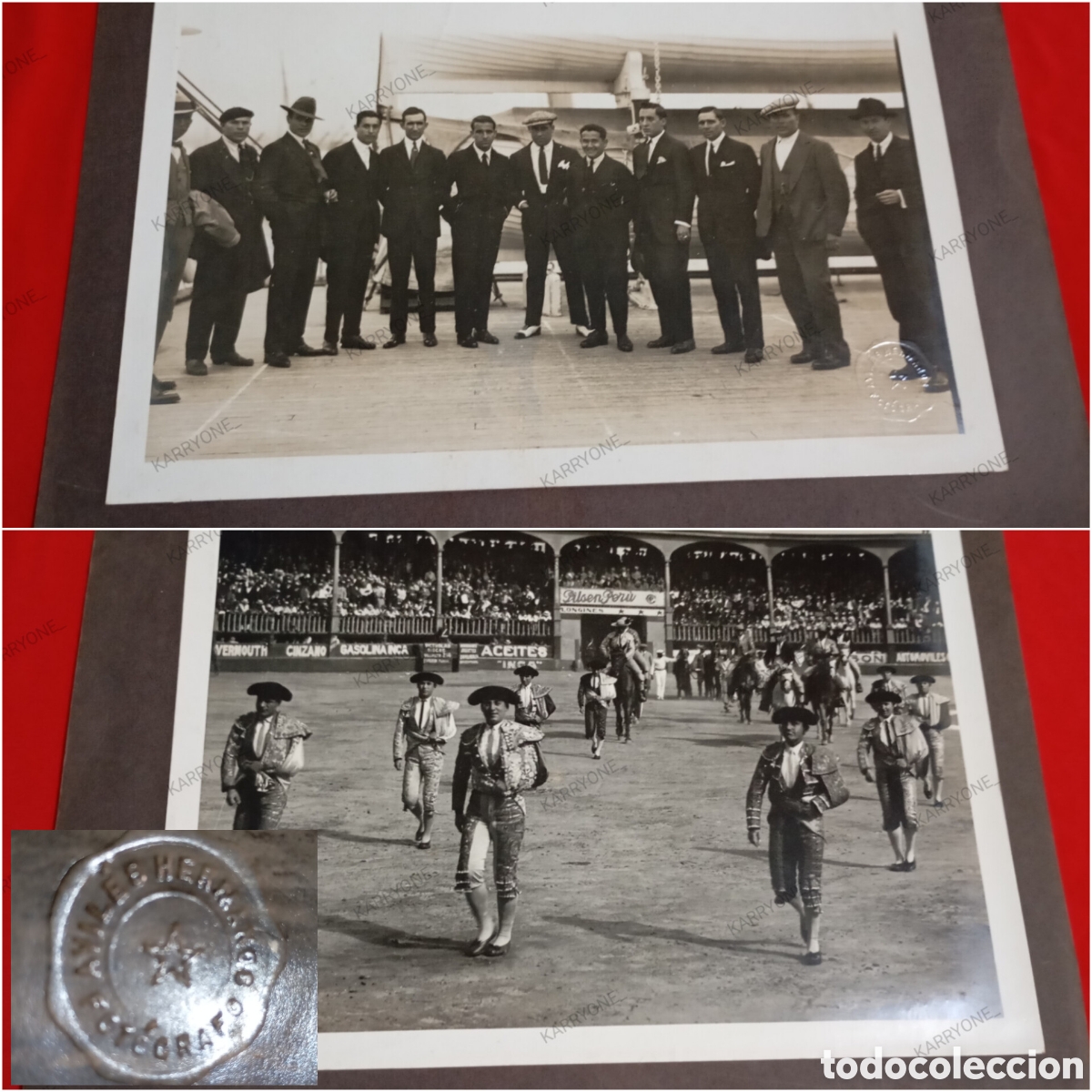 Tauromachia: 1922 Cuadrilla Juan Belmonte Marcial Lalanda Puerto Callao Lima Per&uacute; Pase&iacute;llo Plaza Toros Fotograf&iacute;a