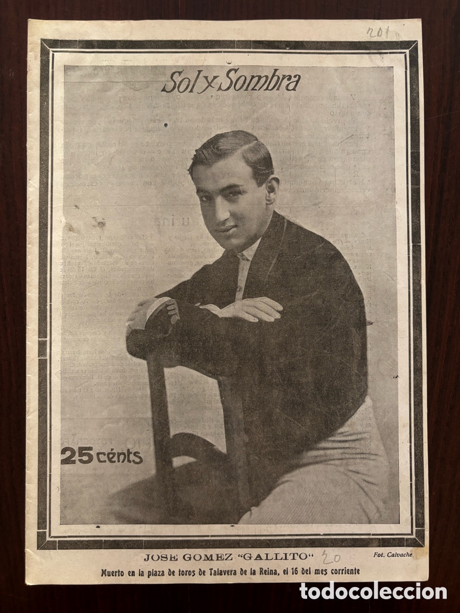 Stierkampf: Muerte de Joselito El Gallo (Gallito). Revista Sol y Sombra, n&ordm; 1.201, 20 de mayo de 1920