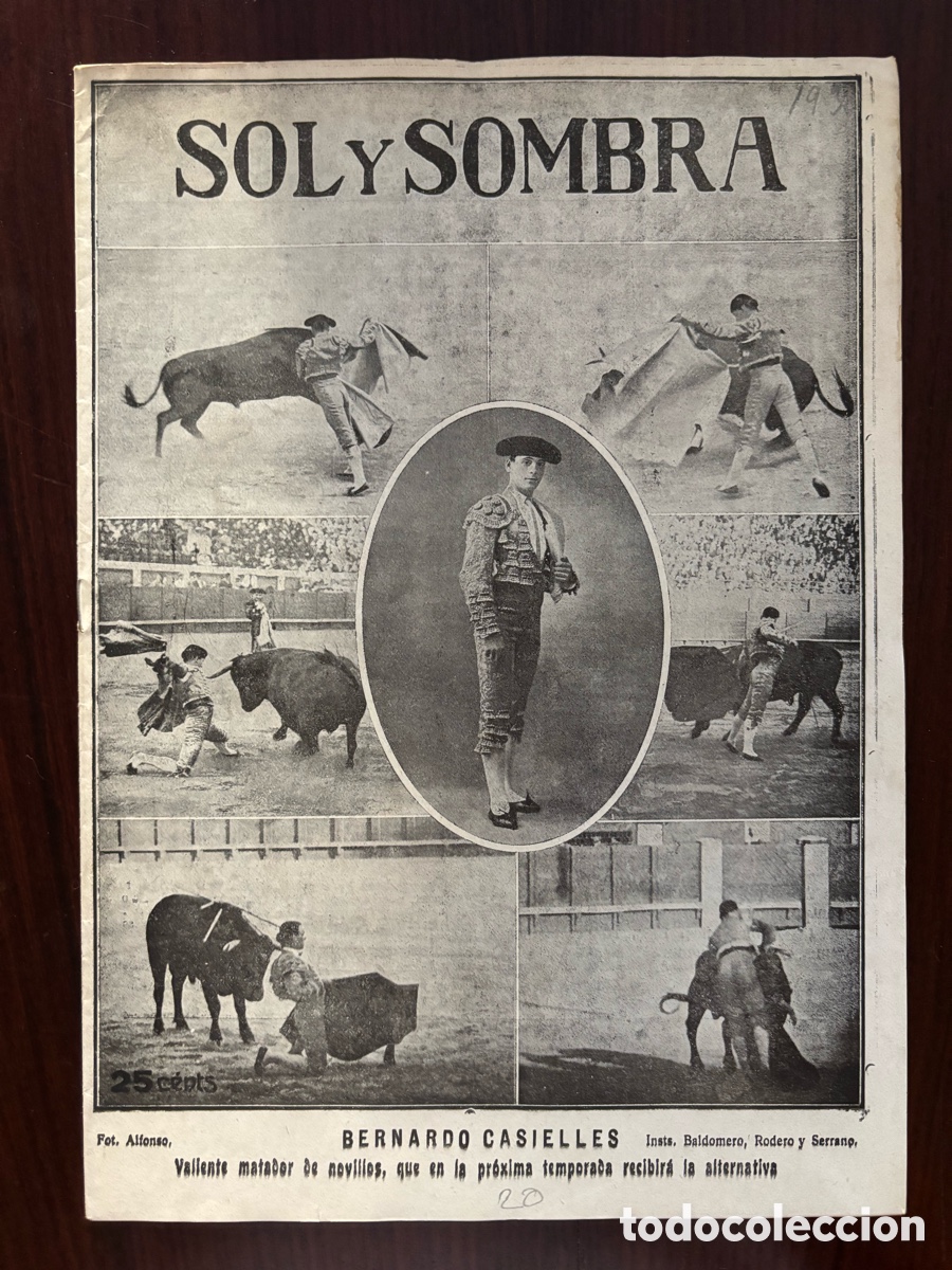 Bullfighting: Revista Sol y Sombra, n&ordm; 1.193, de 29 enero y 5 febrero 1920. Bernardo Casielles en portada,Belmonte