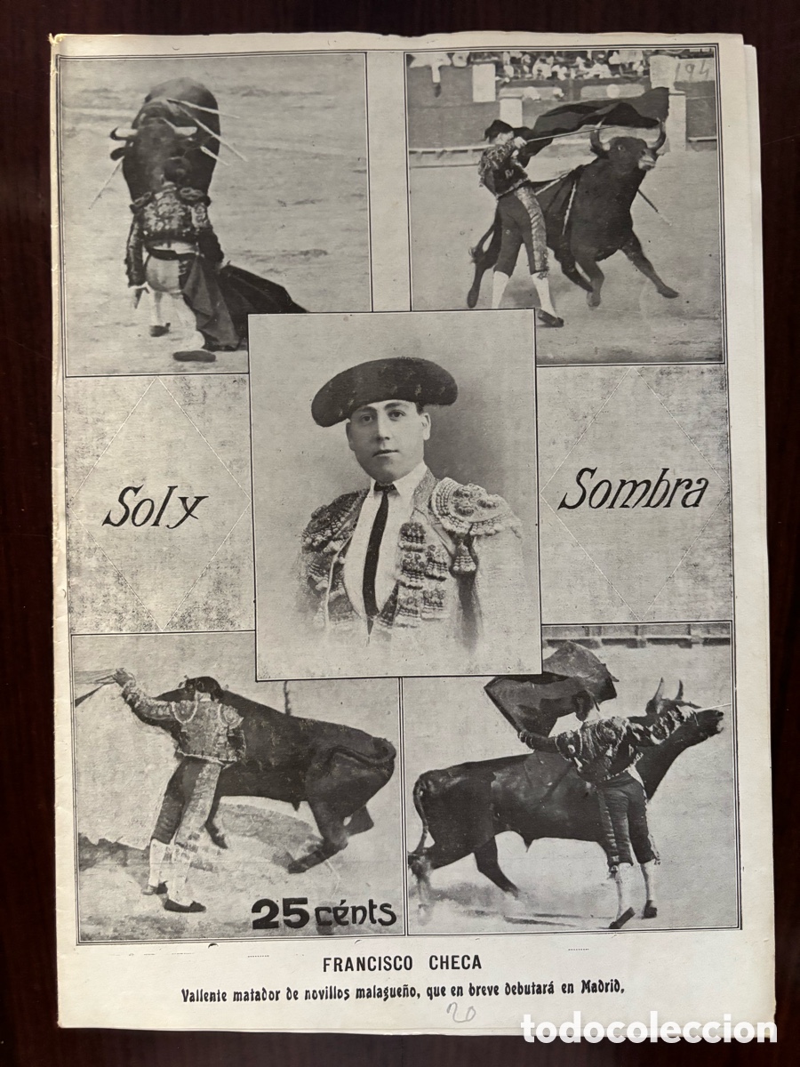 Tauromaquia: Revista Sol y Sombra, n&ordm; 1.194, de 12-19-26 febrero 1920. Francisco Checa en portada