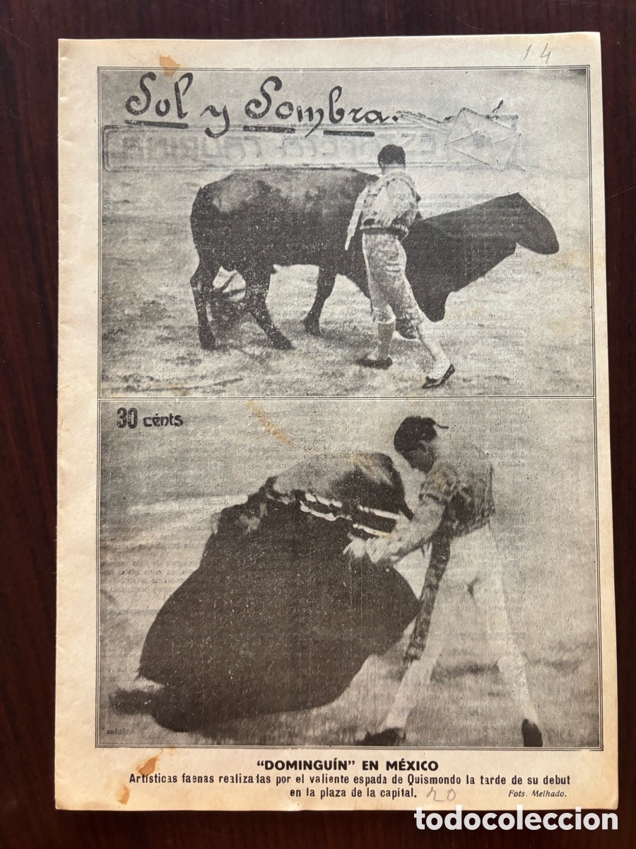 Stierkampf: Domingu&iacute;n en M&eacute;xico, Sol y Sombra, n&ordm; 1.214, a&ntilde;o 1920. Toros, toreros&hellip;