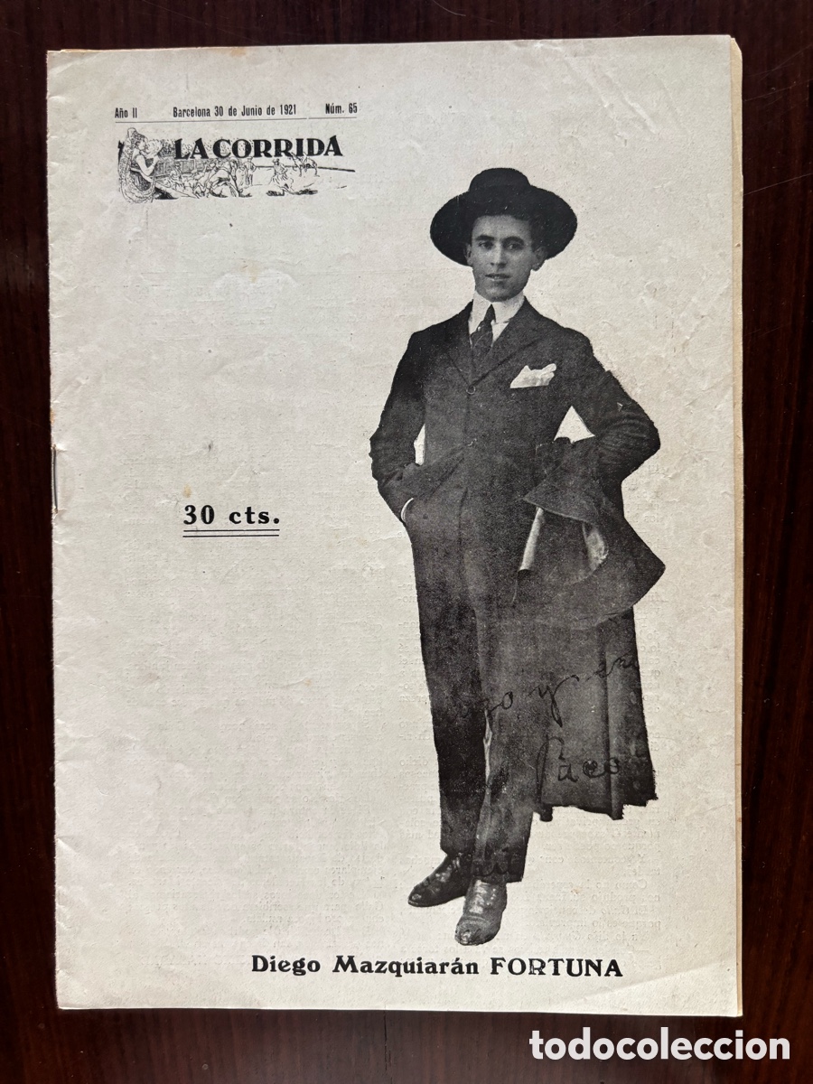 Stierkampf: Fortuna y Paco Checa, portadas de La Corrida, n&ordm; 65, de 30 junio 1921. Revista incompleta