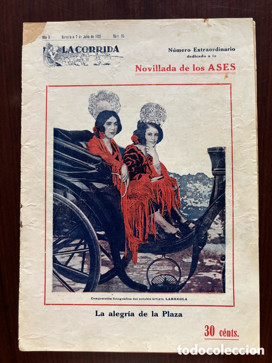 Tauromachia: Novillada de Los Ases en la revista La Corrida, n&ordm; 66, de 7 julio 1921. Revista incompleta