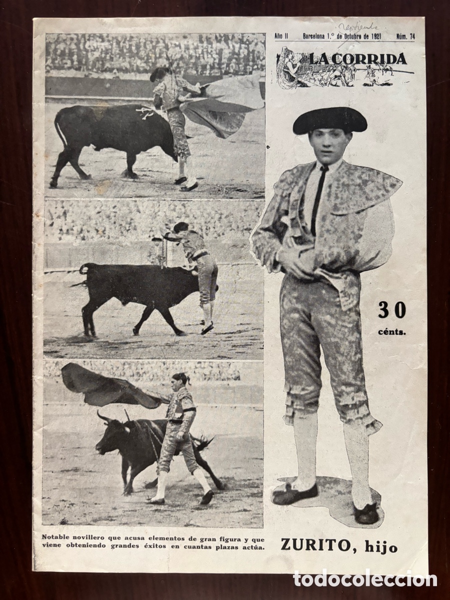 Stierkampf: Zurito hijo y Pepito Belmonte en La Corrida, n&ordm; 74, de 1 octubre (en realidad, septiembre) de 1921
