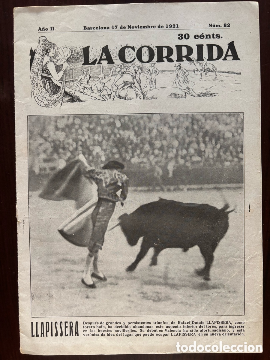 Tauromachia: Llapissera, l&aacute;pida The Times a Joselito el Gallo (Gallito) en Talavera la Reina. La Corrida, n&ordm; 82