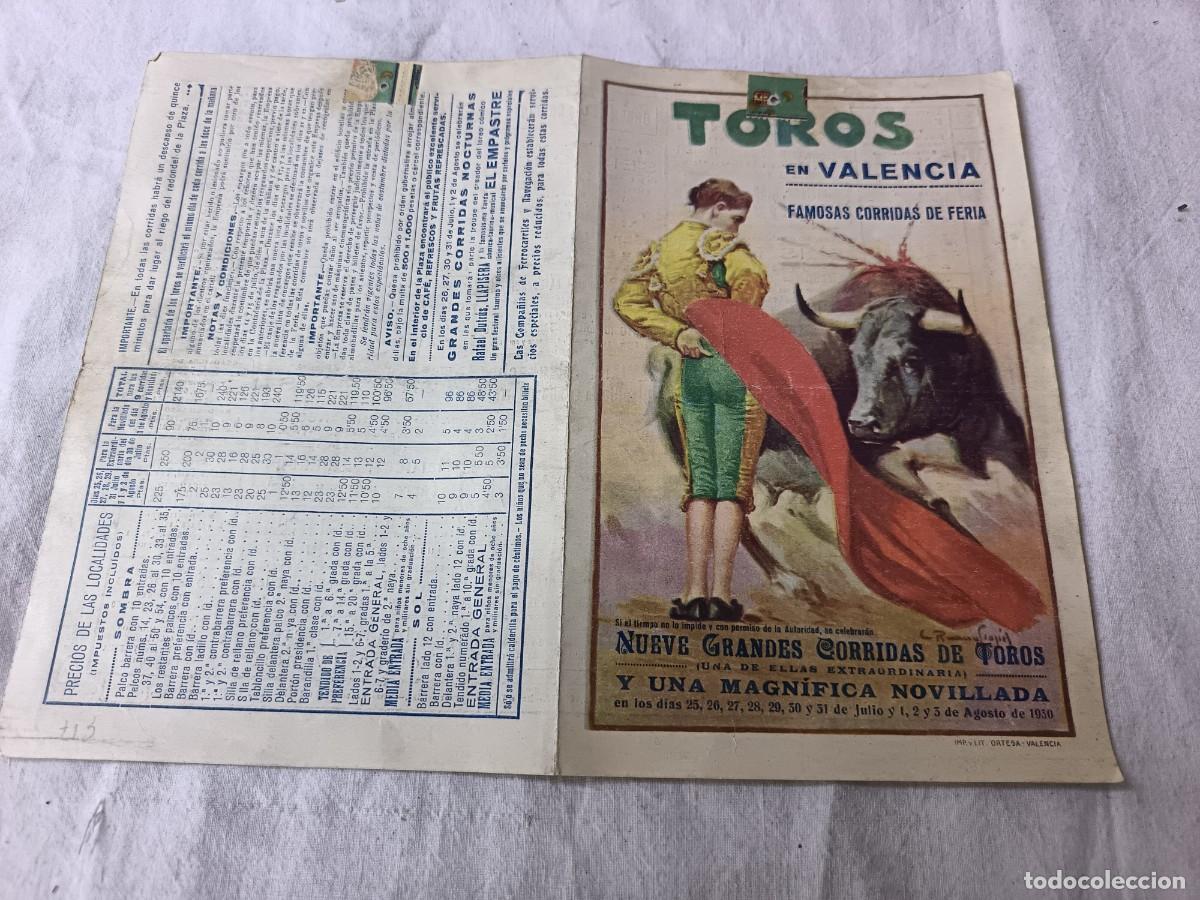 Tauromaquia: 1930, Antiguo Cartel de Toros peque&ntilde;o o similar, Plaza de Valencia