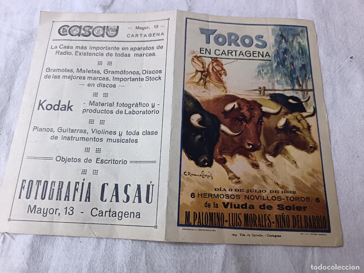 Tauromaquia: 1932, Antiguo Cartel de Toros peque&ntilde;o o similar, Plaza de Cartagena
