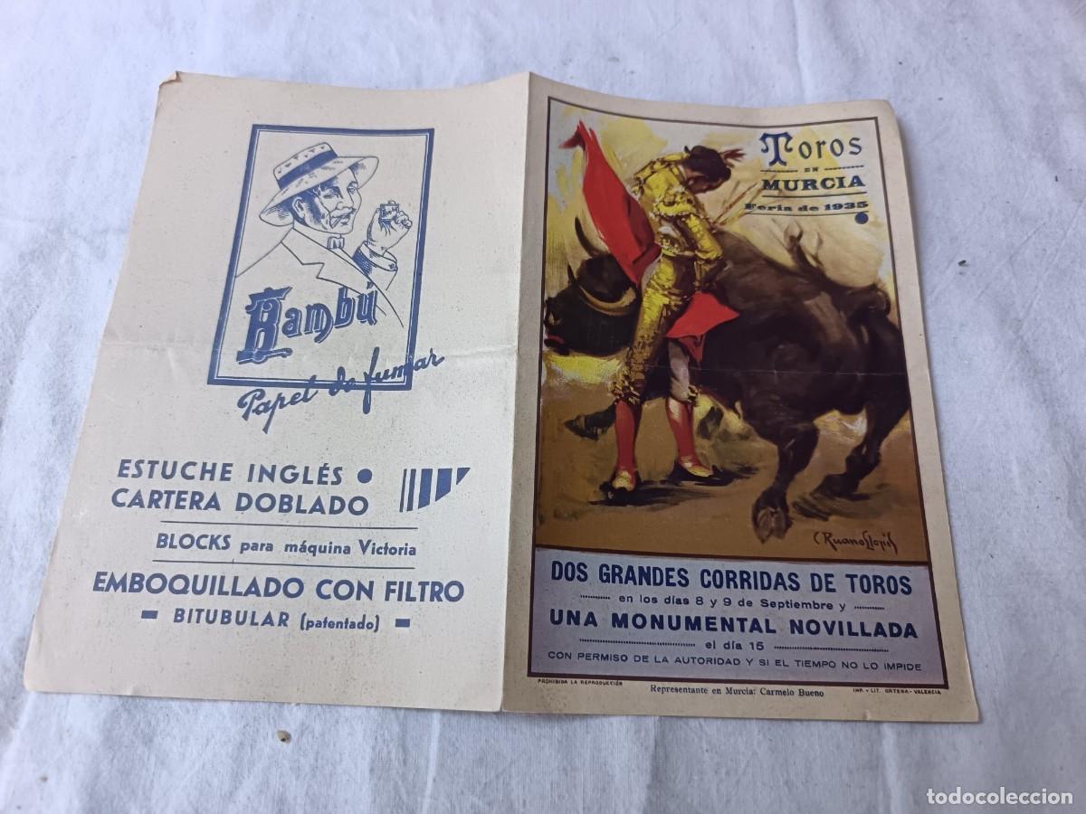Tauromaquia: 1935, Antiguo Cartel de Toros peque&ntilde;o o similar, Plaza de Murcia