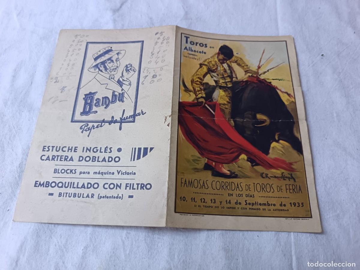 Tauromaquia: 1935, Antiguo Cartel de Toros peque&ntilde;o o similar, Plaza de Albacete