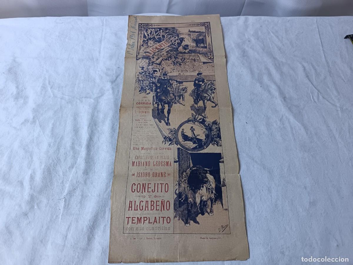 Tauromaquia: 1901, Antiguo Cartel de Toros a doble cara, Plaza de Alicante