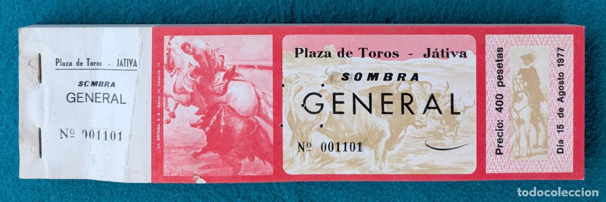 Tauromachie: RW LOTE 95 ENTRADAS APROX PLAZA TOROS JATIVA VALENCIA 1977 LT71