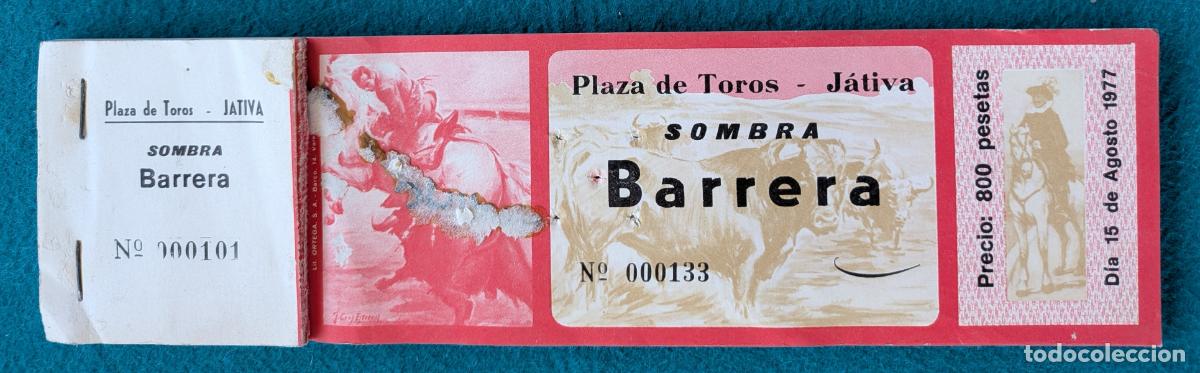 Bullfighting: RW LOTE 40 ENTRADAS APROX PLAZA TOROS JATIVA VALENCIA 1977 LT77