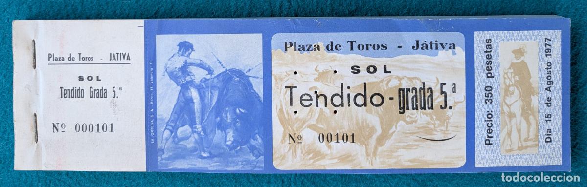 Tauromaquia: RW LOTE 60 ENTRADAS APROX PLAZA TOROS JATIVA VALENCIA 1977 LT81