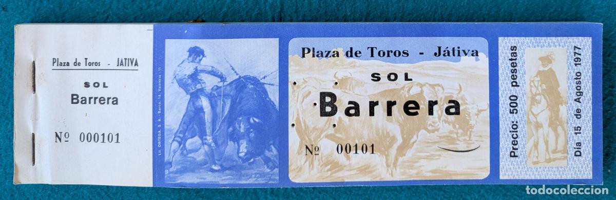 Tauromaquia: RW LOTE 60 ENTRADAS APROX PLAZA TOROS JATIVA VALENCIA 1977 LT84