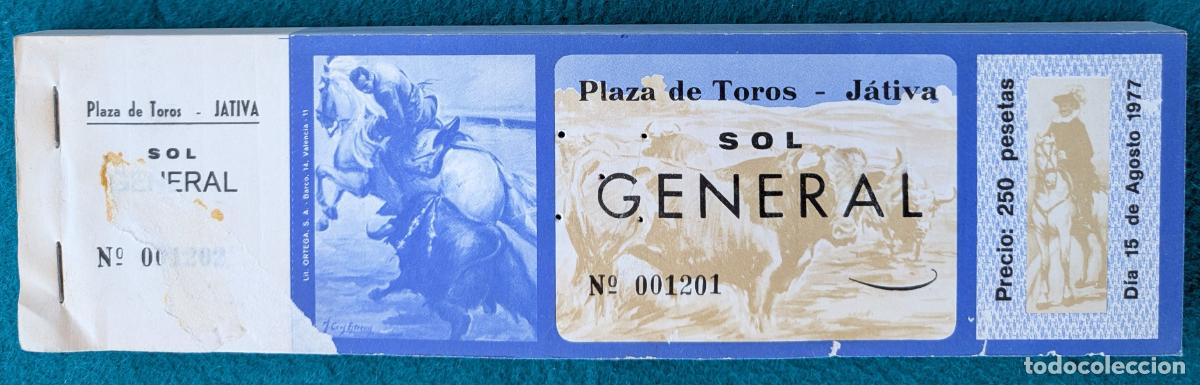 Tauromaquia: RW LOTE 95 ENTRADAS APROX PLAZA TOROS JATIVA VALENCIA 1977 LT85
