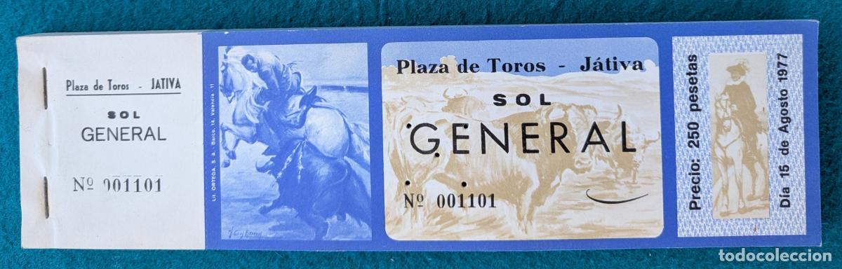 Tauromaquia: RW LOTE 95 ENTRADAS APROX PLAZA TOROS JATIVA VALENCIA 1977 LT94
