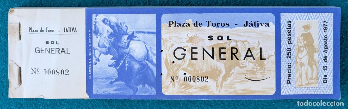 Tauromaquia: RW LOTE 95 ENTRADAS APROX PLAZA TOROS JATIVA VALENCIA 1977 LT96