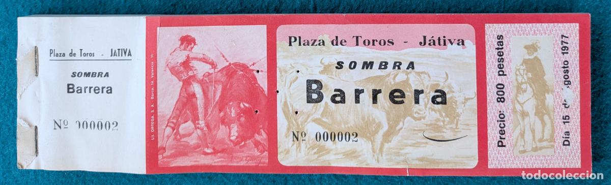 Tauromaquia: RW LOTE 60 ENTRADAS APROX PLAZA TOROS JATIVA VALENCIA 1977 LT101