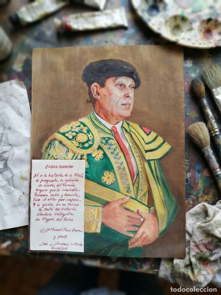 Bullfighting: PRECIOSA ACUARELA en carton CURRO ROMERO PINTADA JOSE LUIS JIMENEZ SANCHEZ-MALO