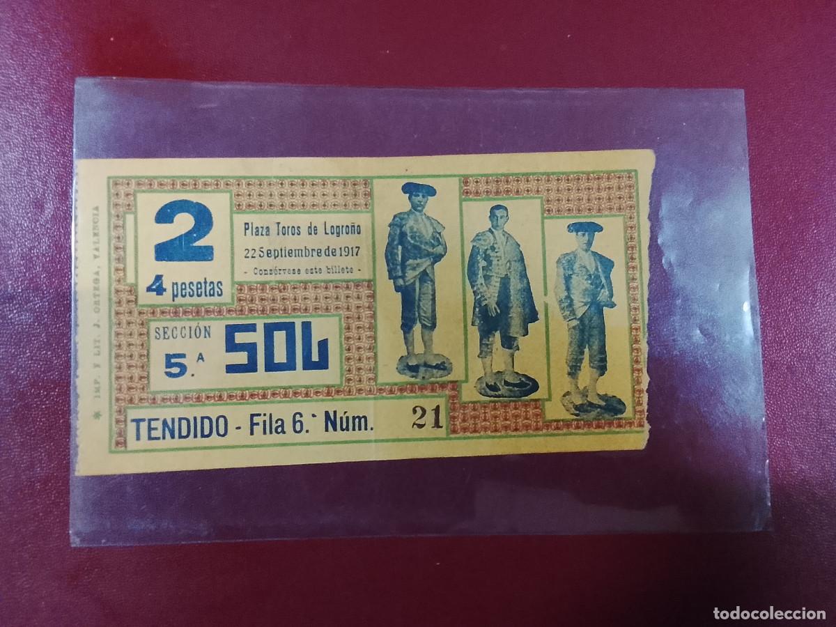 Tauromaquia: Entrada toros. Plaza de toros de Logro&ntilde;o 22 de septiembre de 1917