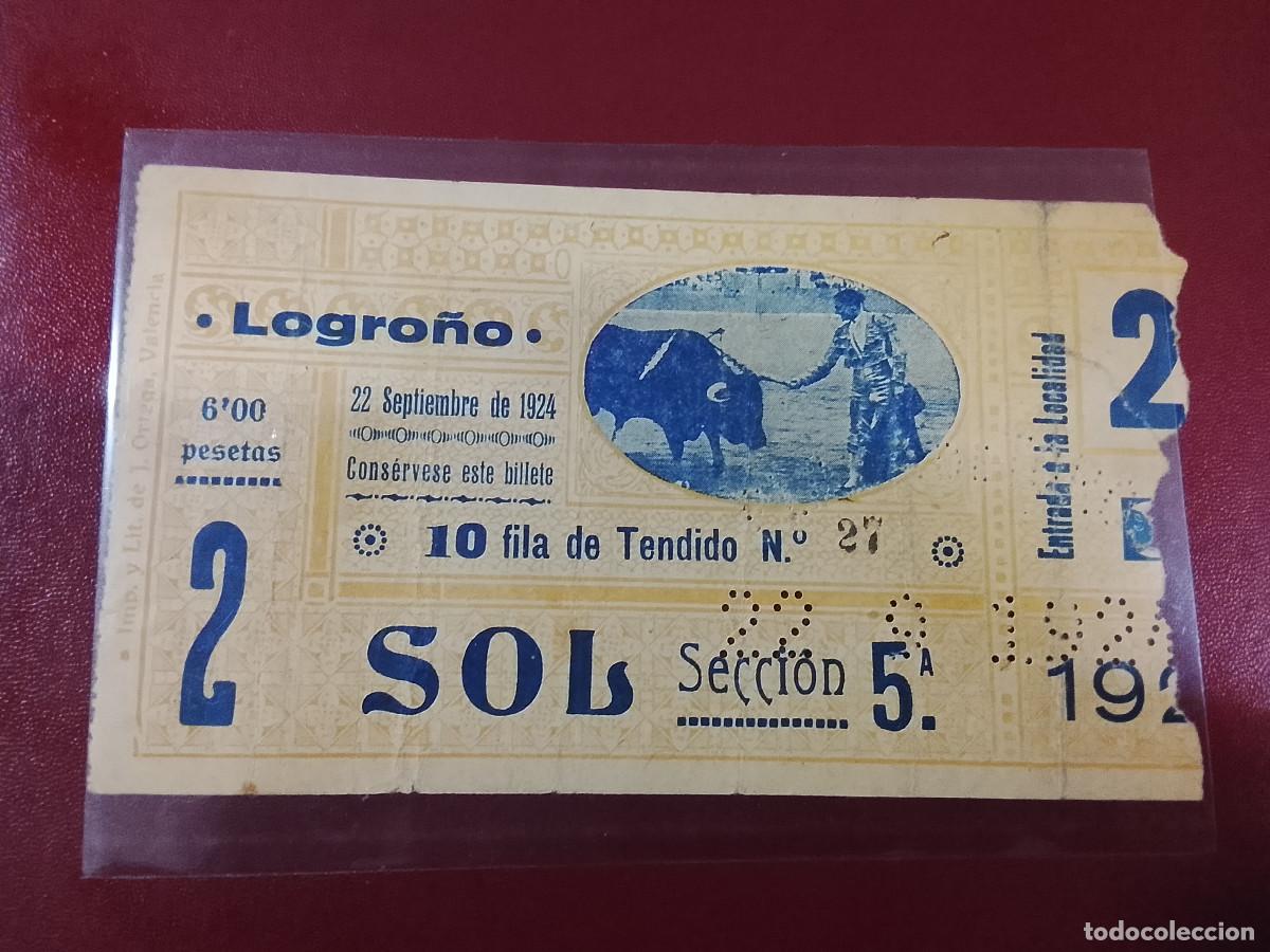 Tauromaquia: Entrada toros. Plaza de toros de Logro&ntilde;o 22 de septiembre de 1924
