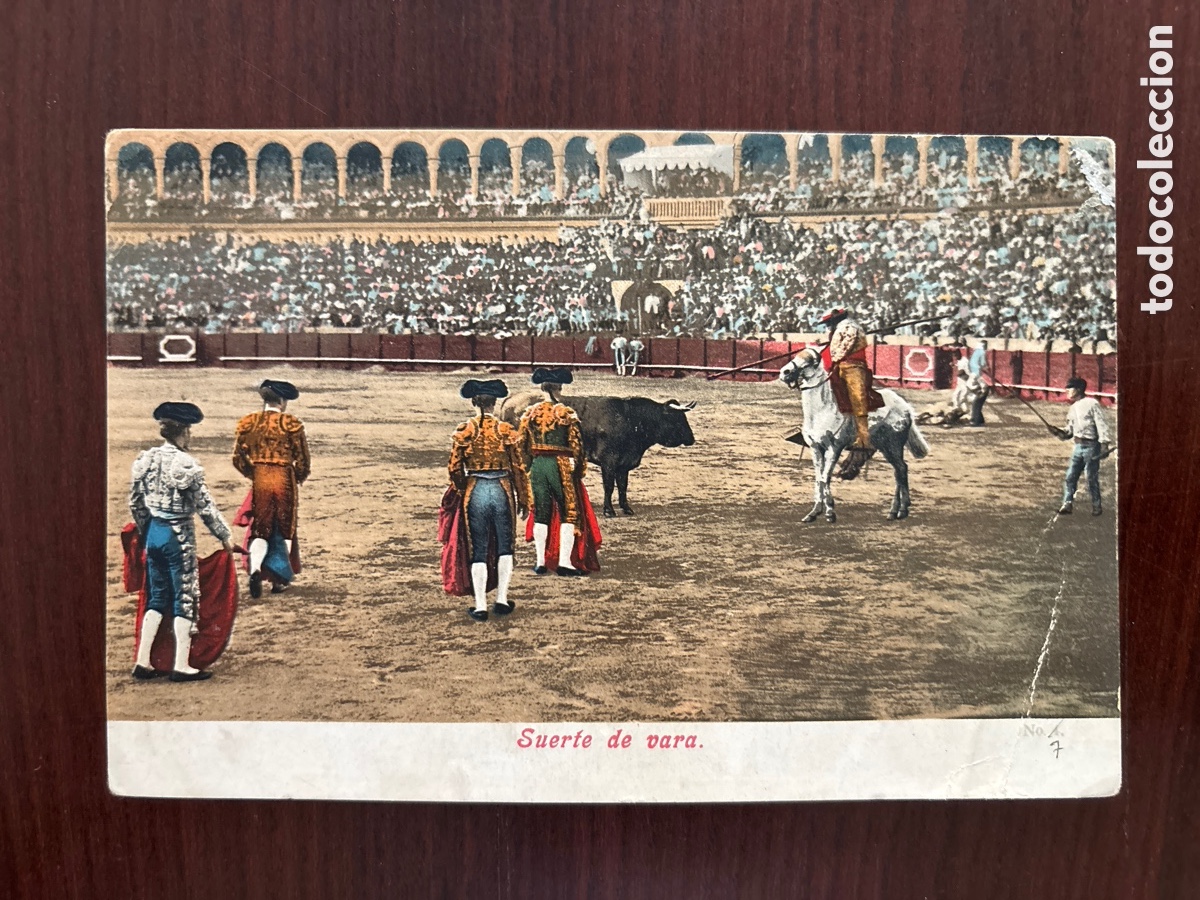 Tauromaquia: Postal &ldquo;Suerte de cara&rdquo;. Purger & Co, n&ordm; 3235. Toros, toreros, tauromaquia