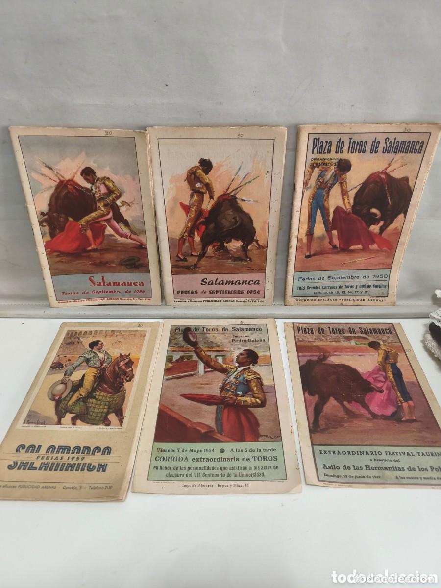 Tauromaquia: CONJUNTO DE 4 PROGRAMAS TAURINOS Y 2 FOLLETOS D&Iacute;PTICOS DE MANO. FERIAS PLAZA DE TOROS DE SALAMANCA