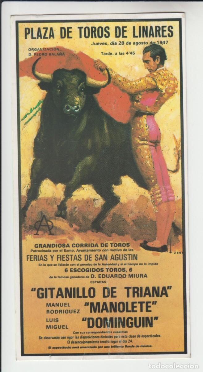 Tauromaquia: Plaza de Toros Linares 1947 - Gitanillo de Triana Manolete Dom&iacute;nguez - Para coger la comanda CORDOBA