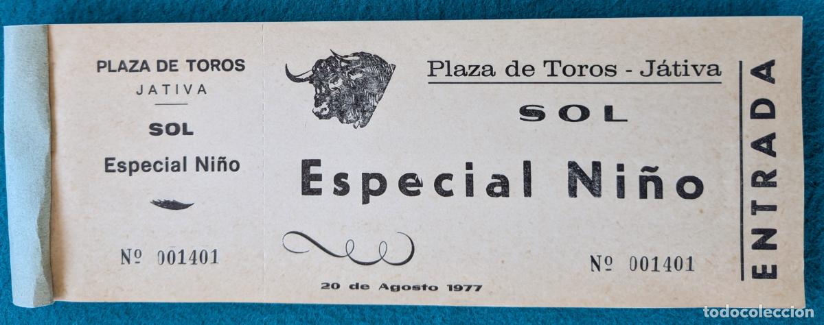Tauromaquia: RW LOTE 90 ENTRADAS APROX PLAZA TOROS JATIVA VALENCIA 1977 LT110