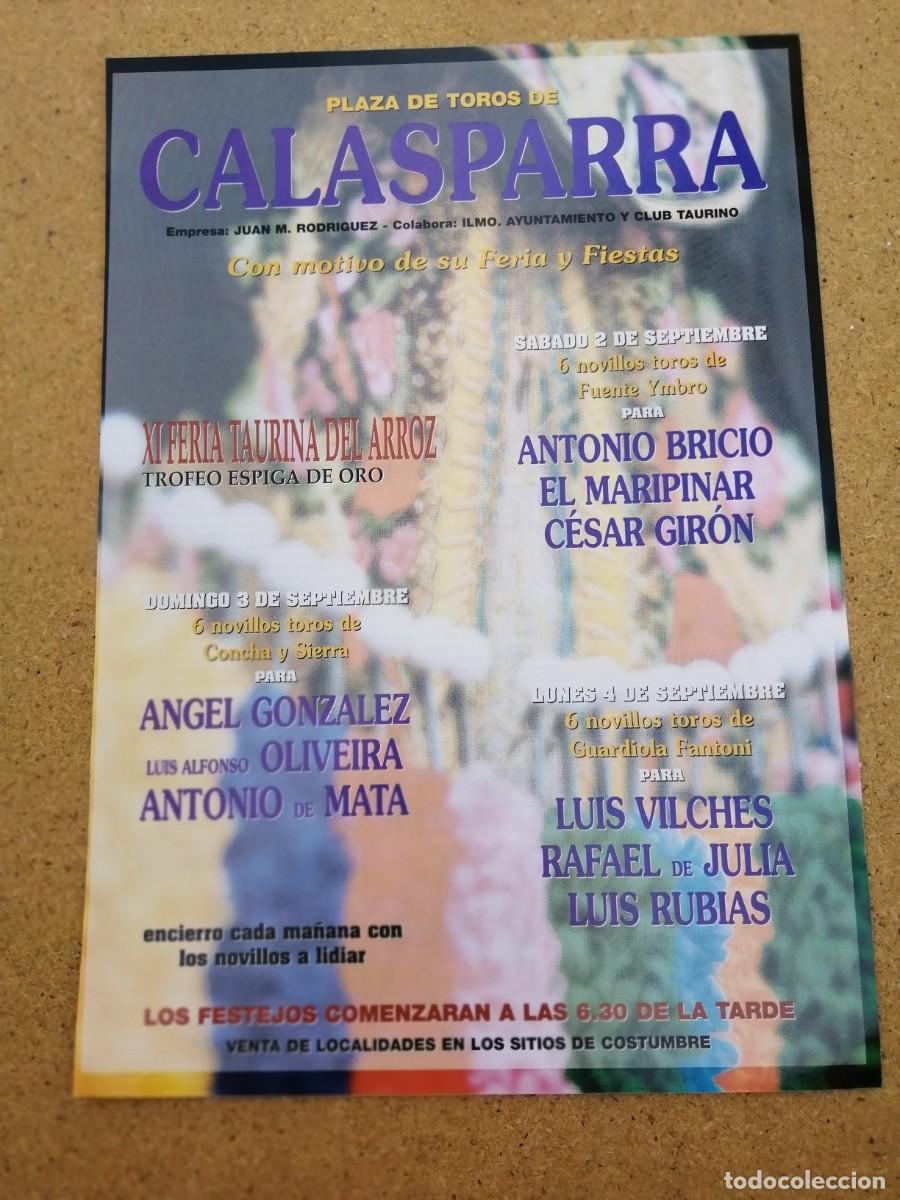 Tauromaquia: REPRODUCCION CARTEL TOROS, CALASPARRA . ANTONIO BRICIO - CESAR GIRON - LUIS VILCHES - ANGEL GONZALEZ