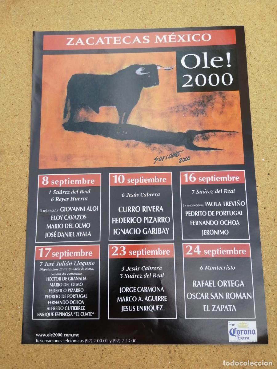 Tauromaquia: REPRODUCCION CARTEL TOROS. ZACATECAS, MEXICO 2000