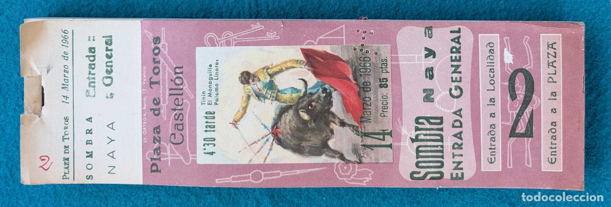 Tauromaquia: RW LOTE 115 ENTRADAS APROX PLAZA TOROS CASTELLON 1966 LT119
